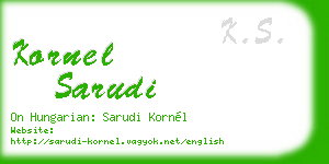 kornel sarudi business card