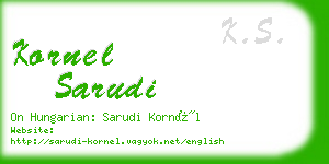 kornel sarudi business card